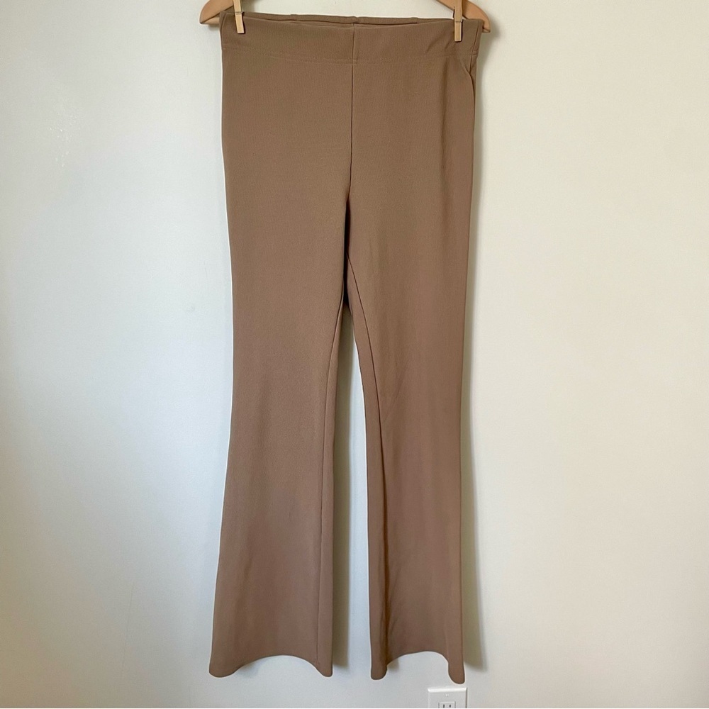 Y2K Vintage Wet Seal Ribbed Flare Stretch Pants Beige Size Large